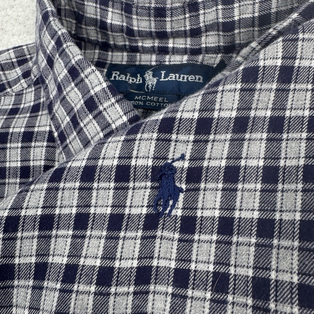 RALPH LAUREN MCMEEL Flannel‎ Shirt Men's Large Plaid Long Sleeve Button Down